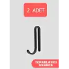 Siyah 2li Kanca Askı