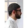 Siyah Katlamalı Çift Renk Kışlık Kadife Takke