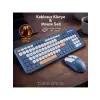 Soft Touch Kablosuz Klavye Mouse Set Mavi Smk-687