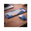 Soft Touch Kablosuz Klavye Mouse Set Mavi Smk-687
