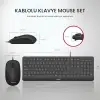 SPT6238 USB Kablolu Multimedia Sessiz Türkçe Q Klavye Mouse Seti Siyah