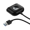 Square round 4in1 USB HUB Adaptör (USB3.0 TO USB3.0*1+USB2.0*3) 1m, Siyah