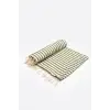 Stripe Double Yüz Havlusu,Haki