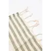 Stripe Double Yüz Havlusu,Haki