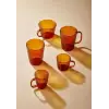 Striped Borosilikat Cam Kupa Amber 400 ml