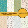 Sunflower Pattern Paper: 24 Sheets Double Sided, 8.5 X 8.5 IN