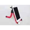 Süngerli, Elastik ve Sabit, Dönebilen Tripod (Kırmızı)