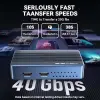 TBU405 Max 8 in 1 Thunderbolt 4 Type-C Dock + SSD Disk Kutusu, 2x 4K@60Hz, 2x USB-A 3.1, M/B&M Key 2230-2280 M.2 SSD Uyumlu, 100W PD, Alüminyum Disk Kutusu & Dock (TBU405-MAX)