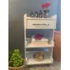 TEKERLEKLİ ÇEKMECELİ ÜRÜN ETEJERİ BEYAZ