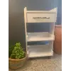 TEKERLEKLİ ÇEKMECELİ ÜRÜN ETEJERİ BEYAZ