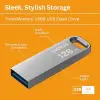 TransMemory U366 128GB USB Bellek; USB 3.2 Gen 1, Metal