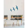 Turkuaz kuş duvar süsü, 3lü set