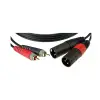 TwinKablo Siyah 2m 2x Rca - 2x Xlr Erkek