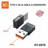 Type-C 5A To Usb A 2.0 Dönüştürücü, Siyah