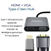 Type-C HDMI VGA USB Dönüştürücü Adaptör