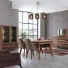 Üçlü Sıralı Ahşaplı Antik Avize 3 X E27