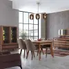 Üçlü Sıralı Ahşaplı Antik Avize 3 X E27