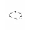 Unisex Minimal Çelik Yonca Bileklik Siyah