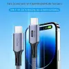 USB 4.0 E-Mark 240W 40Gbps Thunderbolt 4 8K 60Hz Type-C Görüntü Hızlı Şarj ve Data Kablosu 50 CM