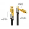 USB-C Düz Örgülü Hasır 4ü 1 arada 65/27 W 2 to 2 Flat Fast Wire Cable PD USB Type-C iOS 4lü Şarj ve Veri Kablosu