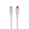 USB-C to MFI Lightning iPhone Silikon PD Hızlı Şarj Kablosu Pembe