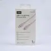 USB-C to MFI Lightning iPhone Silikon PD Hızlı Şarj Kablosu Pembe