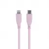 USB-C to MFI Lightning iPhone Silikon PD Hızlı Şarj Kablosu Pembe