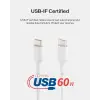 USB-C - USB-C Kablosu (1M/3.3ft), iPhone 15, iPhone 15 Pro, iPhone 15 Pro Max, iPhone 15 Plus, Galaxy S23, S22, Not, Piksel, iPad Pro, USB-C Kablosu için USB-C Hızlı Şarj Kablosu - Beyaz (2li