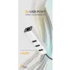 USB to Lan ve 3x USB Alüminyum Adaptör, Gri