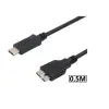 Usb Type C To Micro Usb 3.0 Taşınabilir Hdd Hard Disk Kablosu 0.5M (50cm)
