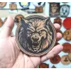 Vahşi Kurt yuvarlak deri arma patch