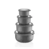Vakumlu Saklama Kabı, Gri 4Lü 3 L + 2 L + 1 L + 0, 5 L