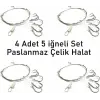 Valkyrie 5 İğneli Paslanmaz Çelik Halatlı Dip Hırsız Olta Takımı 4’lü Set 10# Karbon Çelik İğne