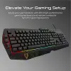 Vendetta kablolu oyun klavyesi ve fare, Rainbow arka plan aydınlatması, 104 tuş, programlanabilir makro tuşu, 12 kısa tuş tuş, 26 tuş gölgeleme önleyici, 6 tuşlu fare, 3200 DPI
