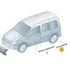 VW Caddy 2011-2015 sol arka kapı çıtası, siyah plastik 2K0853535E