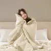 Windom Luxury Microfiber Down Alternative Blanket with 3M Moisture Management Ivory 108x90 King Size Quilted Premium Soft Cozy 3M Scotchgard Moisture Microfiber For Bed, Couch or Sofa