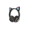 Wireless 5.0 Stereo Kedi Kulak Üstü Bluetooth Kulaklık Siyah
