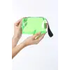 Yeşil Şeffaf Dikdörtgen Form Makyaj Çantası