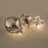Zera 3lü Led Işıklı Yılbaşı Topu Seti Antrasit