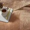 Ziggy Desenli Çift Kişilik Battaniye, %100 Pamuk, Taba
