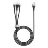 ZR-43 3in1 USB-A to Lightning – Type-C – Micro Şarj ve Data Kablosu 20W 1.5M Siyah