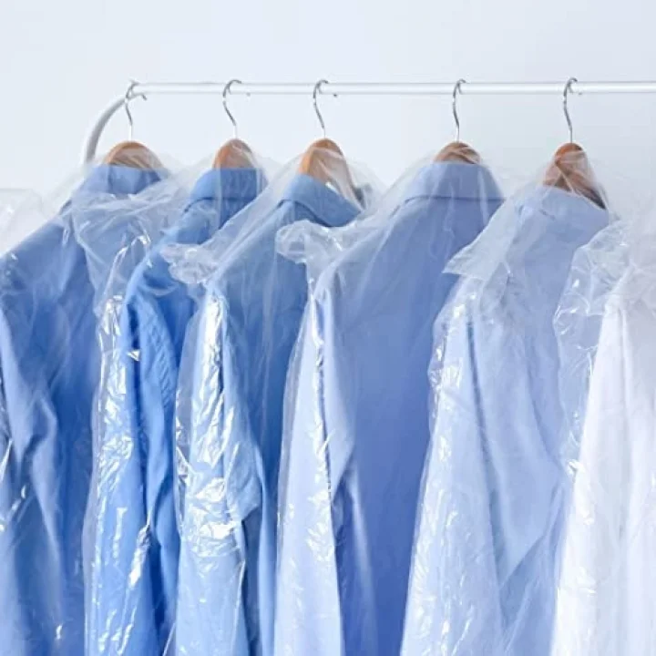 0,65 Mil Şeffaf Giysi Kuru Temizleyiciler Plastik Pantolon Çantası 21 x 7 x 30 (577 Adet)