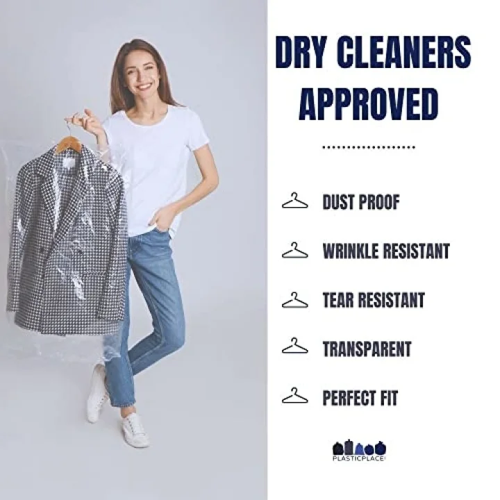 0,65 Mil Şeffaf Giysi Kuru Temizleyiciler Plastik Pantolon Çantası 21 x 7 x 30 (577 Adet)