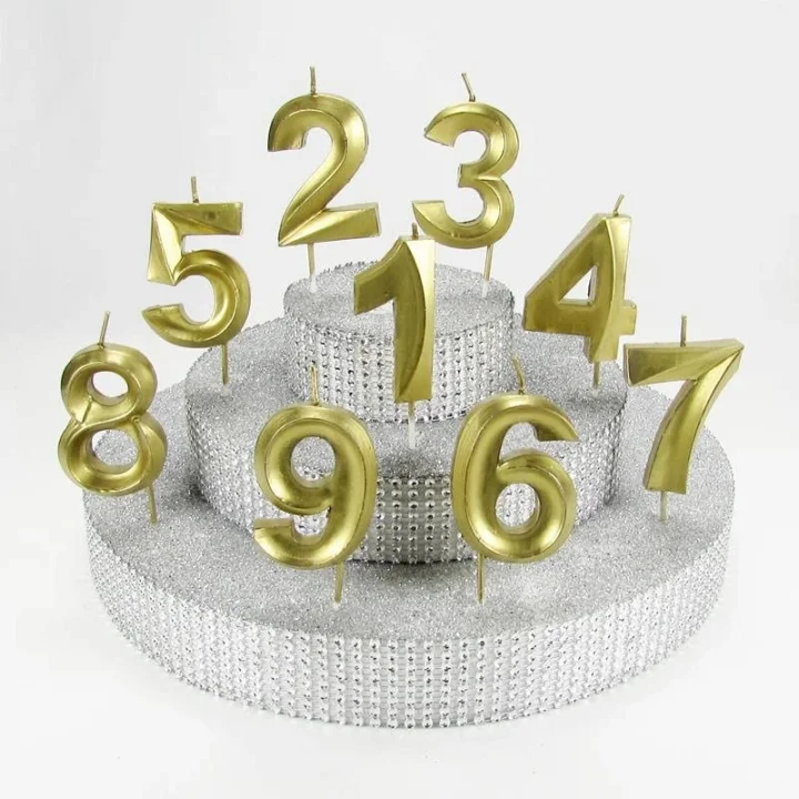 1 Bir Rakamlı Gold (Altın) Mum 6.5 Cm