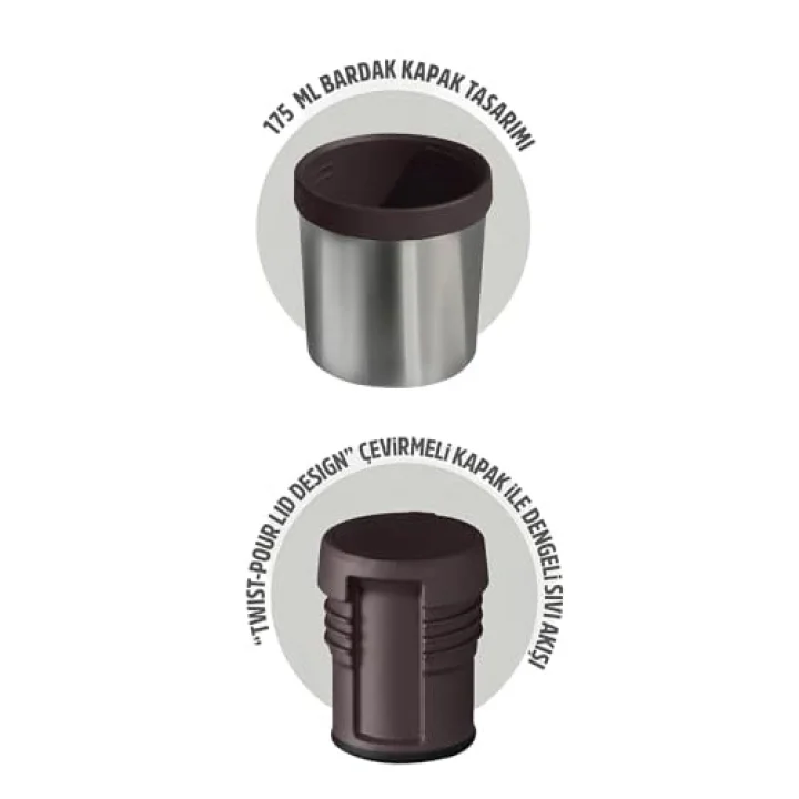 1 Camper Klasik Kulplu Sızdırmaz Çelik Termos 1.2 LT Dark Plum ST-258
