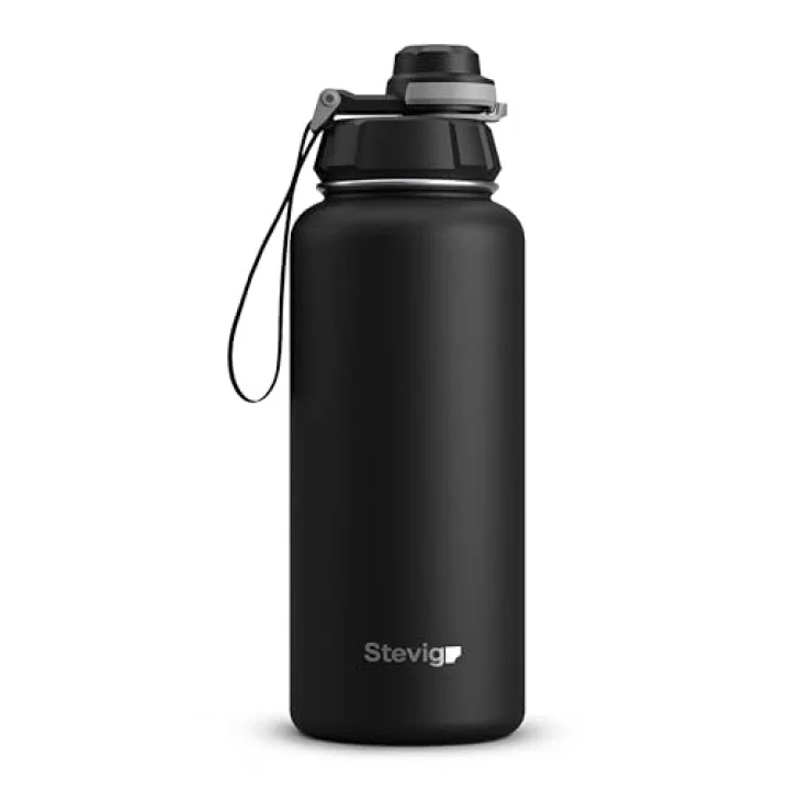 1 Hand Leak-Proof Sızdırmaz Çelik Termos 1000 Ml Black ST-210