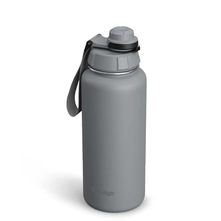 1 Hand Leak-Proof Sızdırmaz Çelik Termos 1000 Ml Grey ST-214