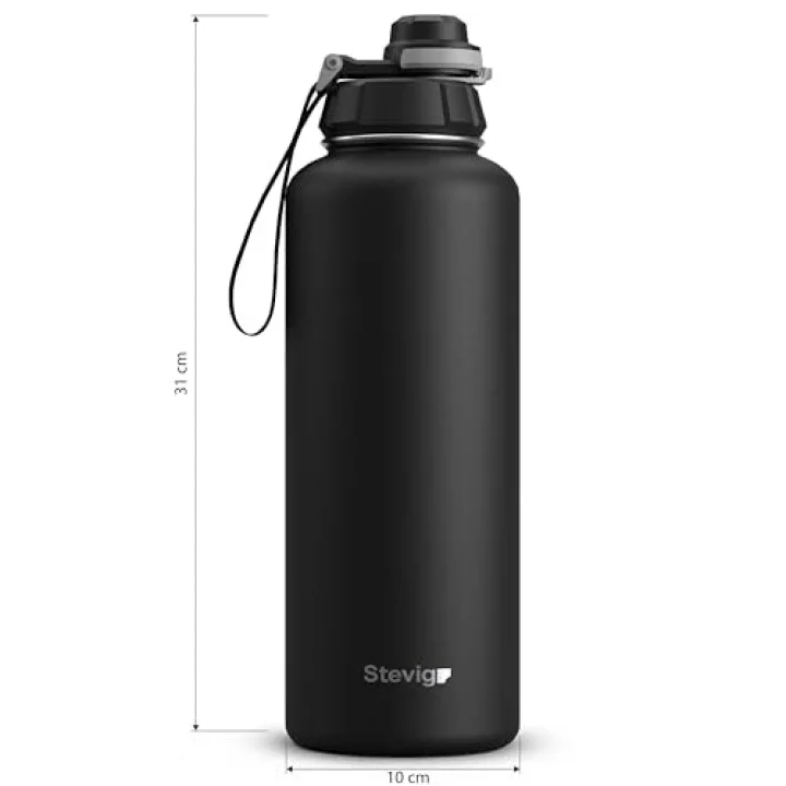 1 Hand Leak-Proof Sızdırmaz Çelik Termos 1500 Mililitre Black ST-235