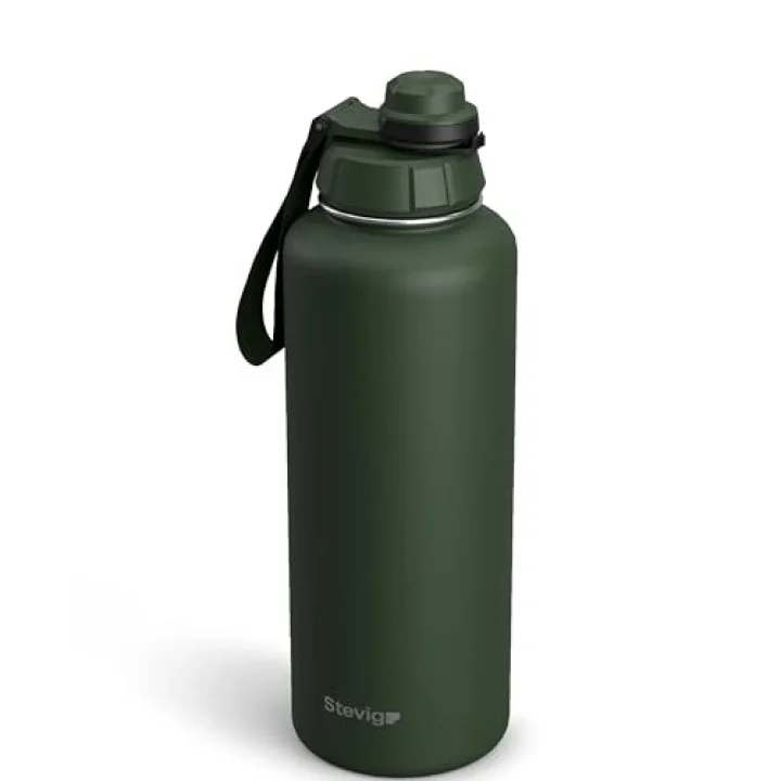 1 Hand Leak-Proof Sızdırmaz Çelik Termos 1500 Mililitre Green ST-252