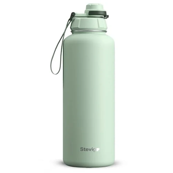 1 Hand Leak-Proof Sızdırmaz Çelik Termos 1500 ML Smoke Green ST-256